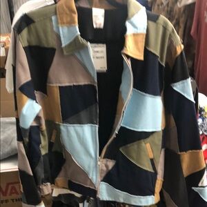 Jungles Jungles Geometric Patchwork Bomber Jacket